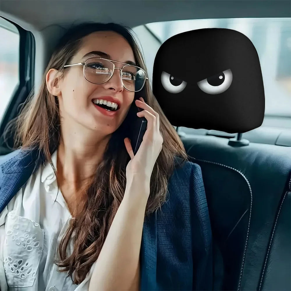 Slanted Eyes Cartoon Headrest Cover